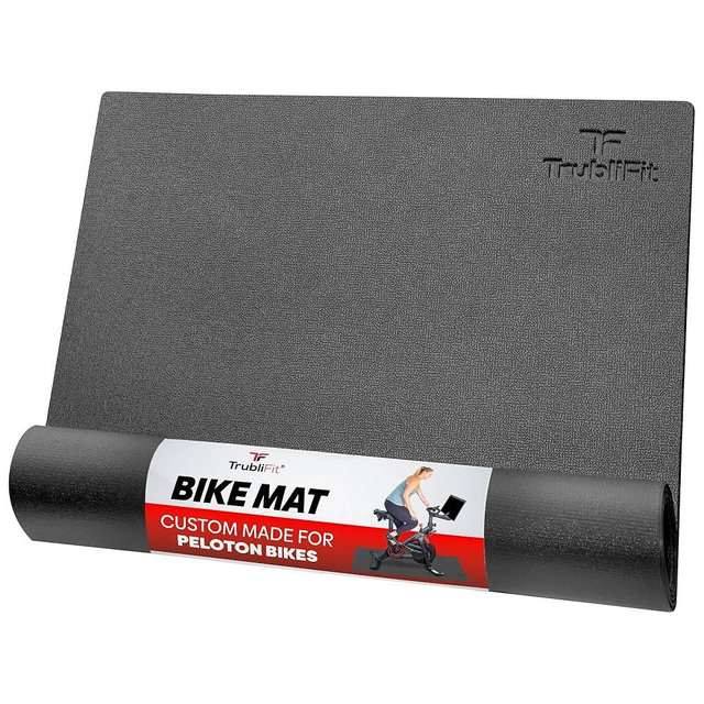 TrubliFit Bike Mat for The Peloton Bike and Peloton Bike+, Mat for Peloton, Exercise Bike Mat, Indoor Cycling Floor Mat, Waterproof Under Equipment Mat, Black