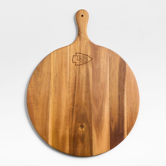 NFL Kansas City Chiefs Tondo Acacia Round Serving Board
