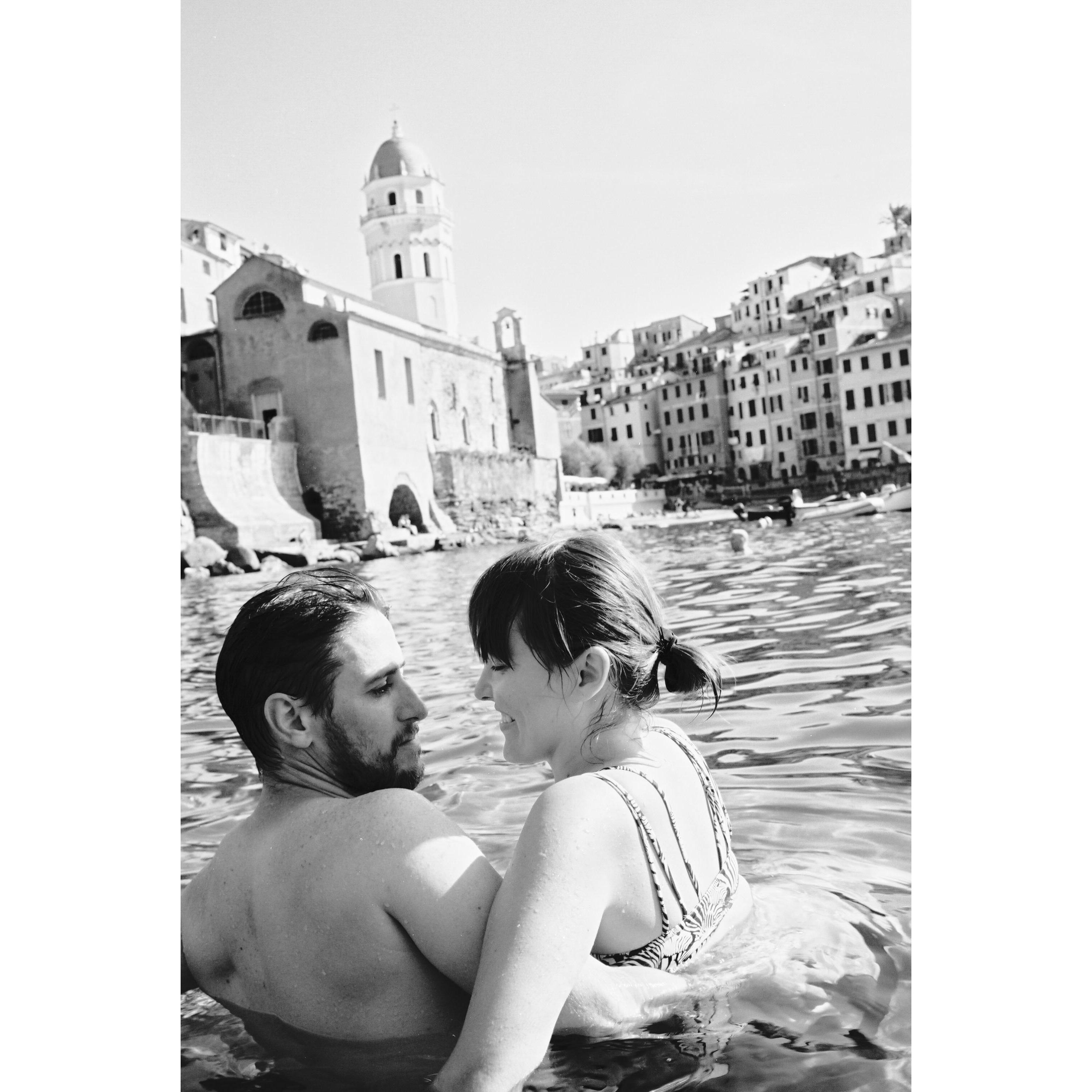 Cinque Terra, Italy. Swimming in the Mediterranean