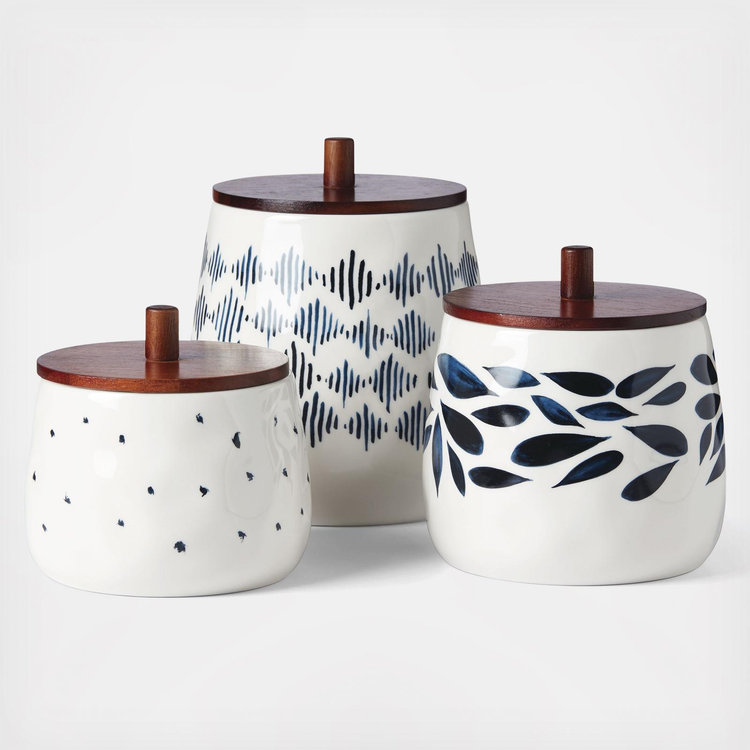 Lenox, Blue Bay 3-Piece Canister Set | Zola