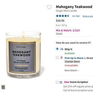 Mahogany Teakwood Single Wick Candle