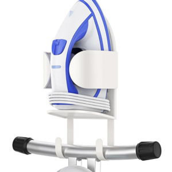 (WHITE) Metal Large Ironing Board Holder Wall Mount, Ironing Board Hanger, Iron Board Holder, Iron Board Hook Wall Mount, for Laundry Rooms (White)