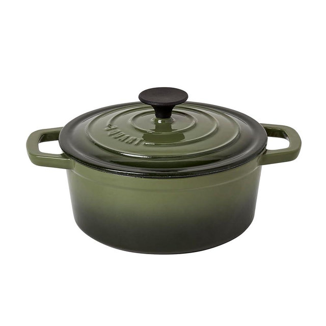 Smith & Clark 3-Quart Enameled Cast Iron Dutch Oven Pot with Lid, Green