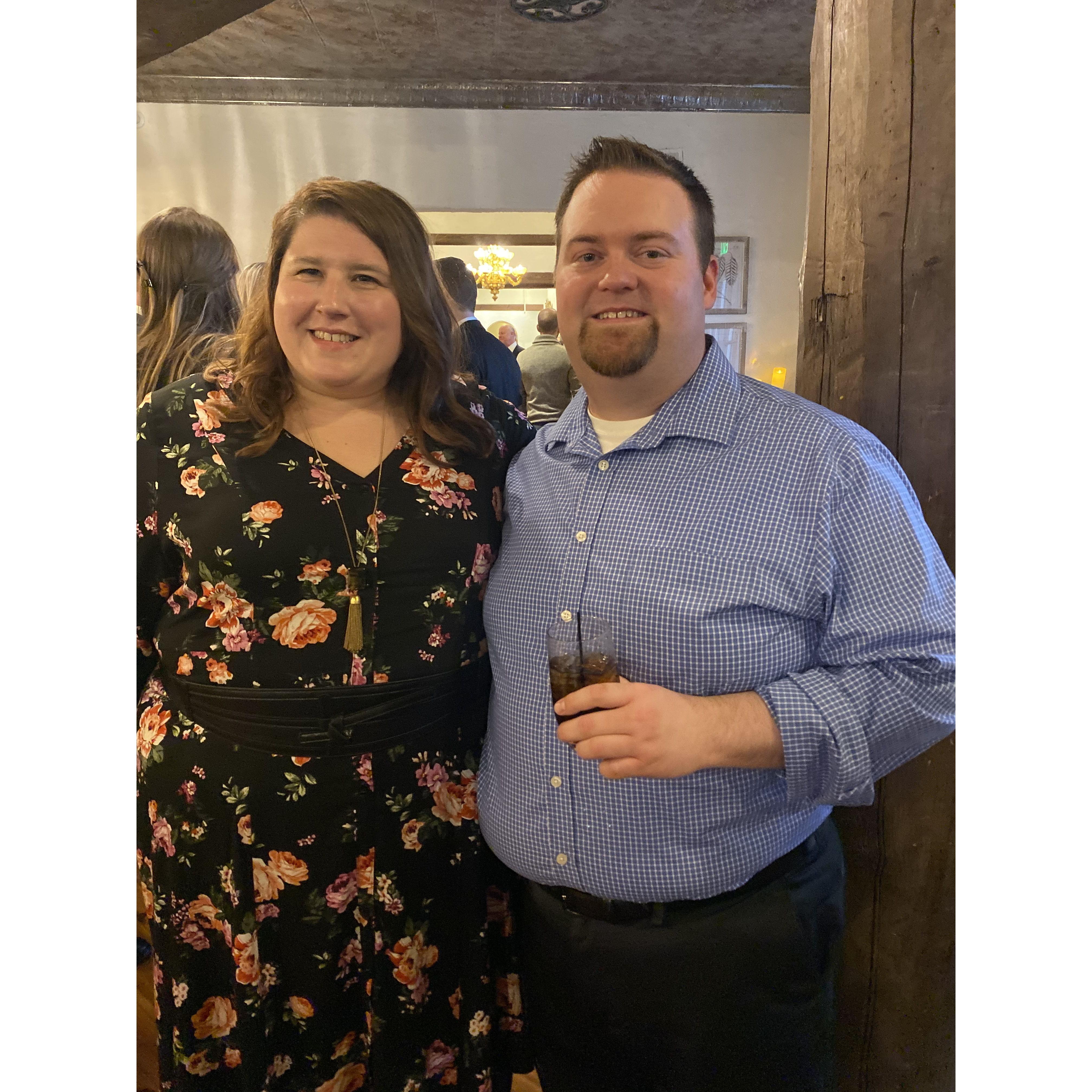 Two friends attending a wedding in November 2019. Another guest offered to take our photo. “Is she your wife,” he asked Nate. His response when Nate said no, “she should be.”