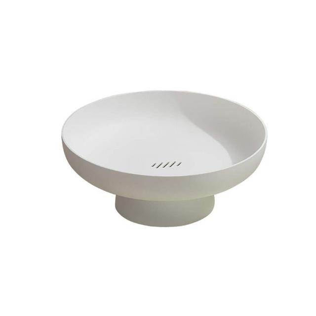 Fruit bowl Fruit Basket Multifunctional Drain Fruit Snack Cake Storage Rack Living Room Dining Table Fruit Stand (white)