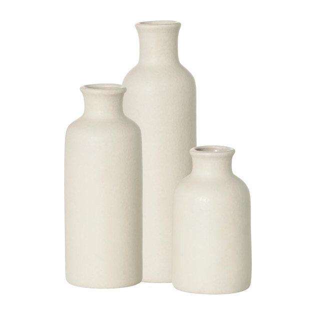 Sullivans White Matte Ceramic Vase Set, Vases for Modern Home Decor, Vases for Your Kitchen, Bedroom, Office, Living Room, Bathroom, & Shelf Centerpiece Table Decorations