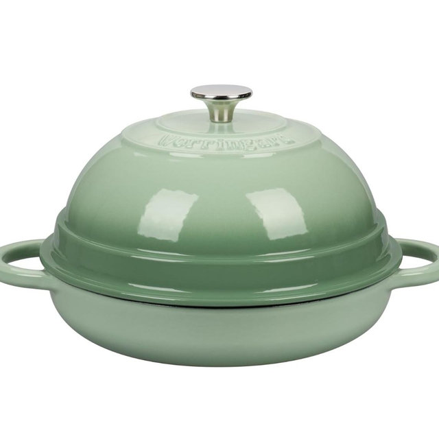 Cast Iron Enameled Dutch Oven Pot with Lid for Bread Baking, Bread Oven, 6 Quart, Green