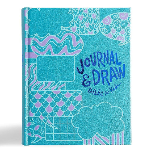 CSB Journal and Draw Bible for Kids, Teal LeatherTouch Over Board, Black Letter, Wide-Margins, Journaling Space, Line-Art Illustrations, Devotionals, Activity Pages, Q&A, Easy-to-Read Bible Serif Type