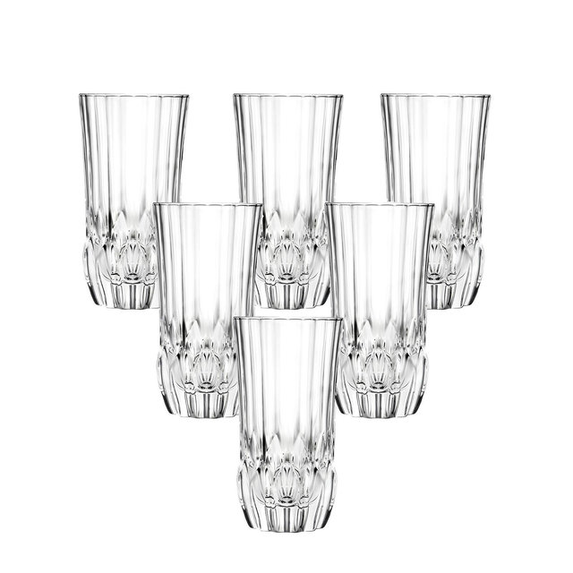 Lorren Home Trends Rcr Adagio Crystal High Ball Glass Set of 6