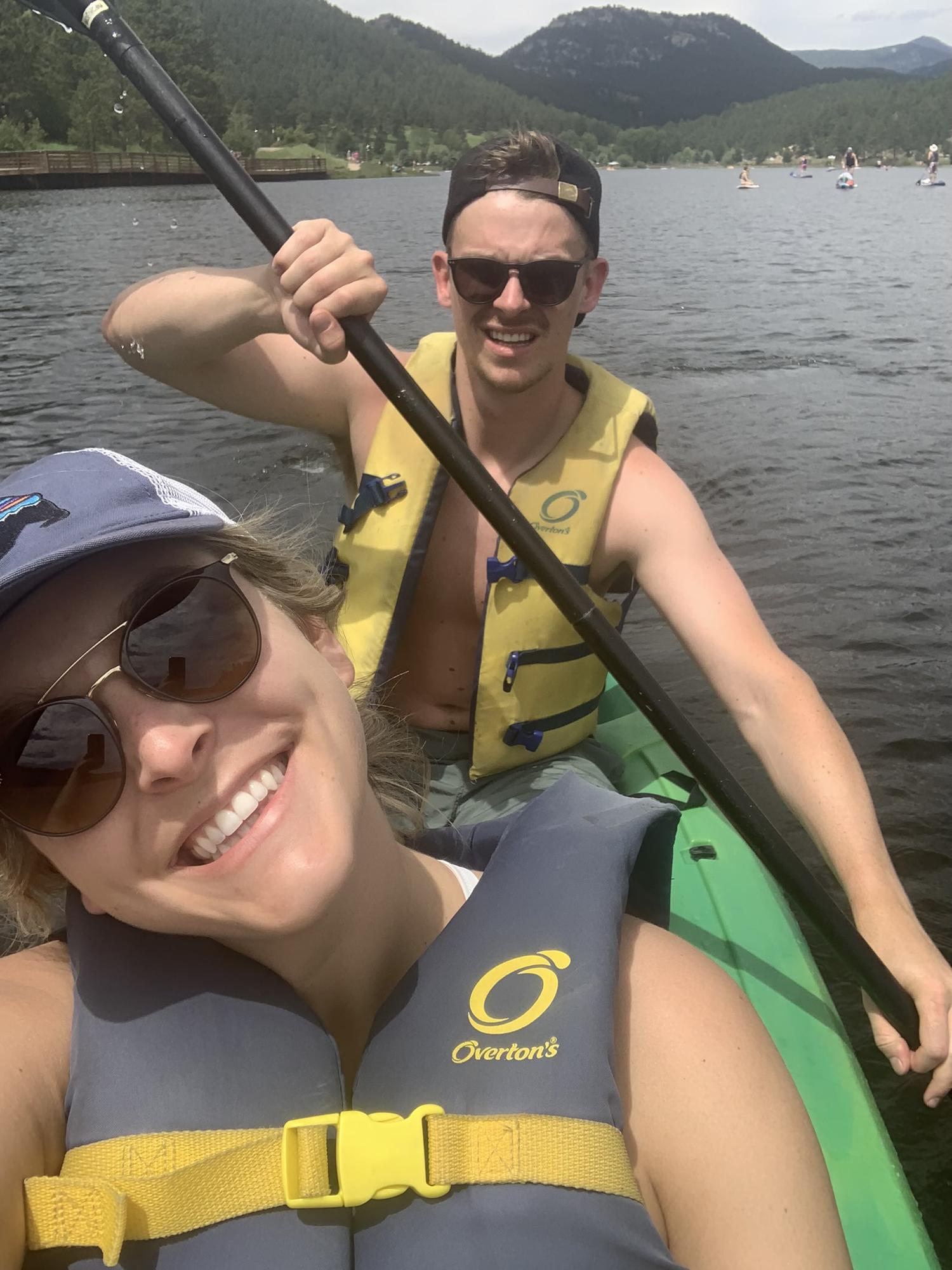 Paddling around Evergreen Lake
