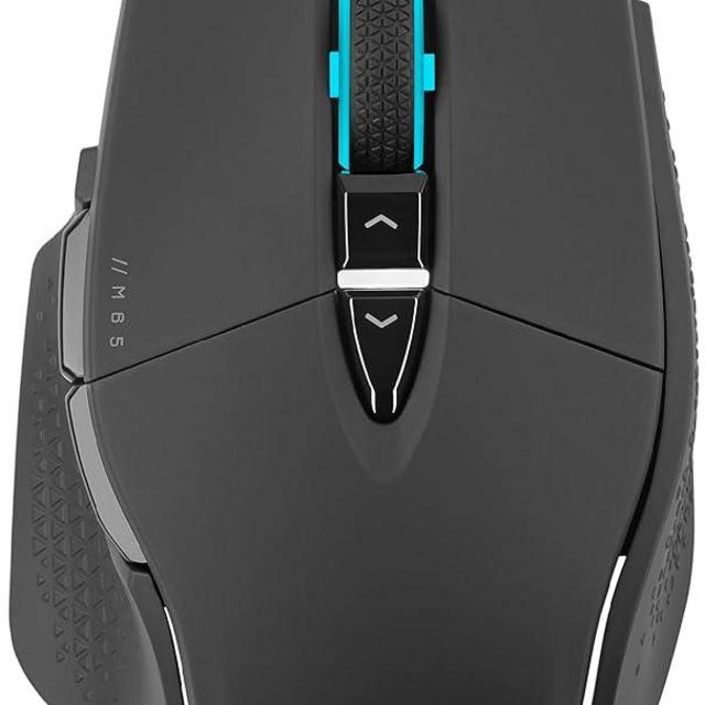 Corsair M65 RGB Ultra Tunable FPS Gaming Mouse Marksman 26,000 DPI Optical Sensor, Optical Switches, AXON Hyper-Processing Technology, Sensor Fusion Control, Tunable Weight System - Black