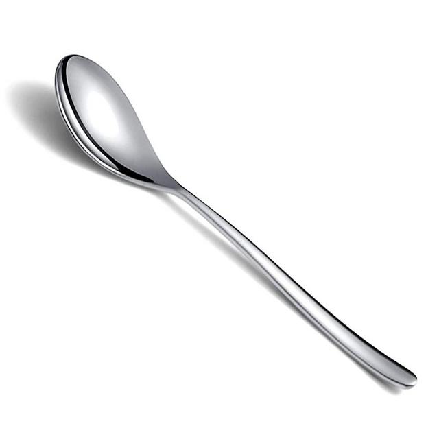 Soup Spoons 12 Pieces, Homquen Stainless Steel 8.1" Smooth Edge Modern Design Spoon Silverware Set Dinner Spoon Table Spoon, Dessert Spoon Dishwasher Safe Easy to Clean