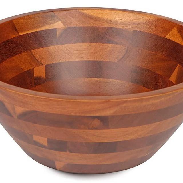 HOMEXCEL Acacia Wooden Salad Bowl, Large Salad Bowl for Serving Fruits,Salad, Cereal or Pasta(Single Bowl)