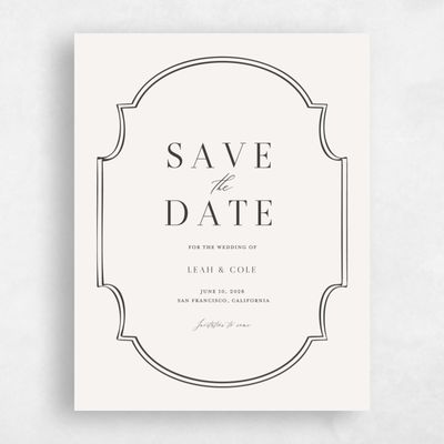 Light Oatmeal, Beige Wedding Save the Date - Alpino Portrait