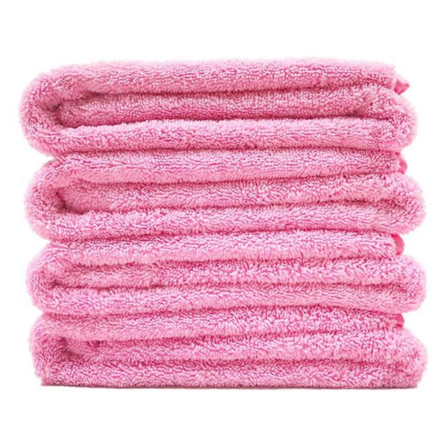 Polyte Quick Dry Lint Free Microfiber Bath Towel, 57 x 30 in, Set of 4 (Pink)