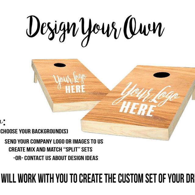 Sale - Custom Made Cornhole Boards, Design Your Own Corn Hole Set, Split Sports Teams, Upload Images or Logos - Customize Boards & Bags