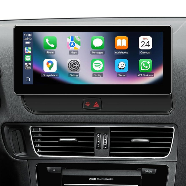 10.25" Linux Carplay Stereo for Audi Q5 SQ5 2009-2017 with MMI 3G System (Multimedia Radio ONLY) -Wireless CarPlay Android Auto Radio, 1920x720 HD Touch Screen, Dual OS, Retains OEM MMI Knob