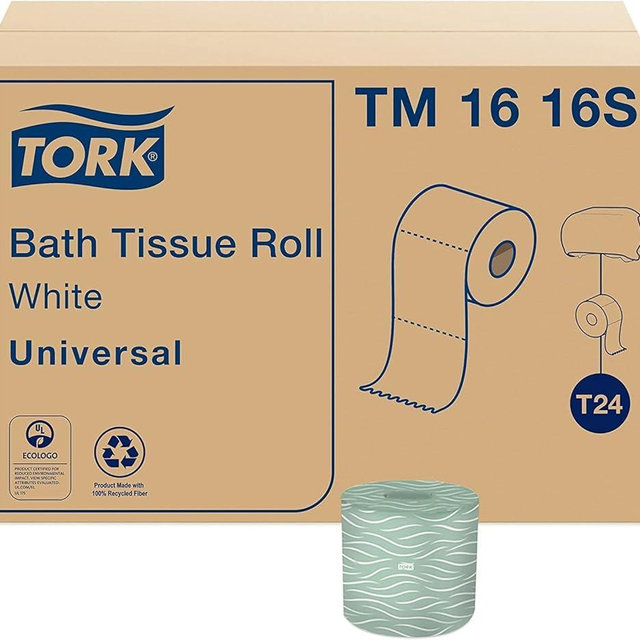 Tork Septic Safe Toilet Paper, White, 2-Ply 100% Recycled, Eco-Friendly, T24 Compatible 96 Rolls x 500 Sheets (TM1616S)