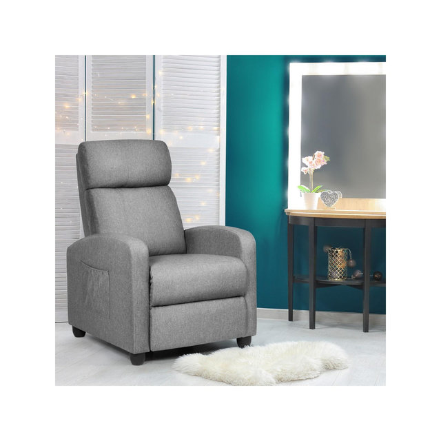 Recliner Massage Chair, Ergonomic Adjustable Single Sofa with Padded Seat Grey