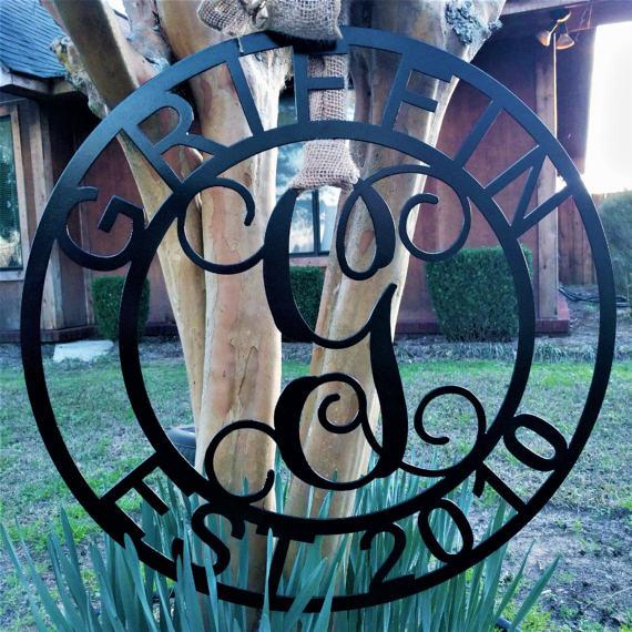 Family Established Signs, Last Name Established Sign, Anniversary Gifts, Personalized Gift, Home Decor, Wedding Established Sign, Metal Sign