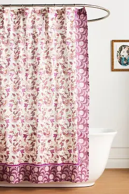 Zhana Cotton Printed Shower Curtain