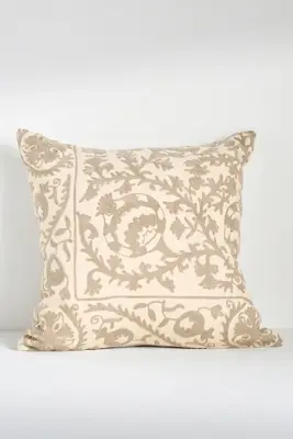 Hand-Embroidered Emilie Suzani Pillow