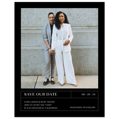 Black Wedding Digital Save the Date - Linwood Photo