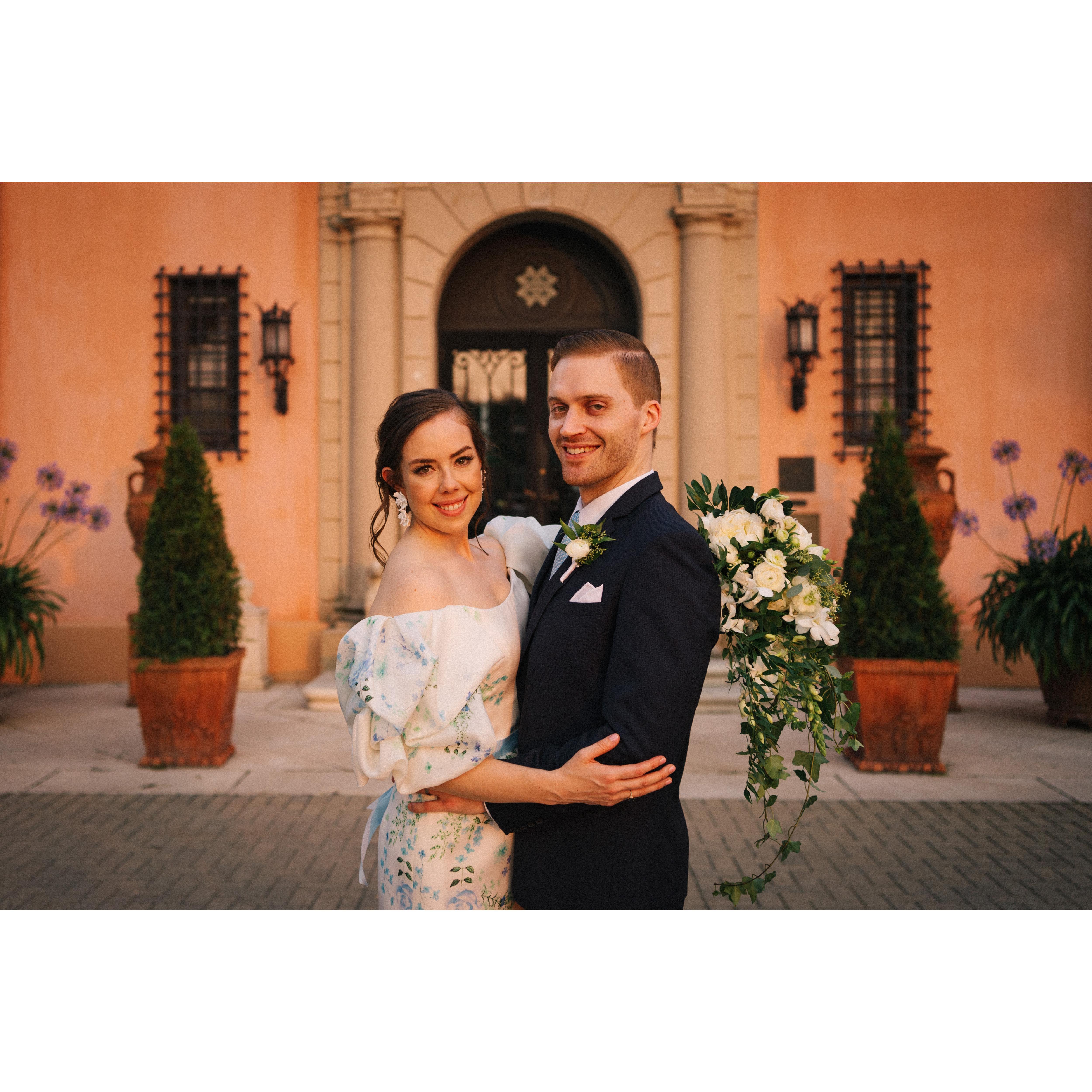 In front of the Glenmere Mansion