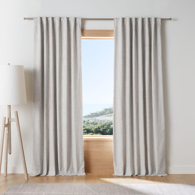 Reid Warm Beige Recycled Fiber Blackout Window Curtain Panel 52"x108"
