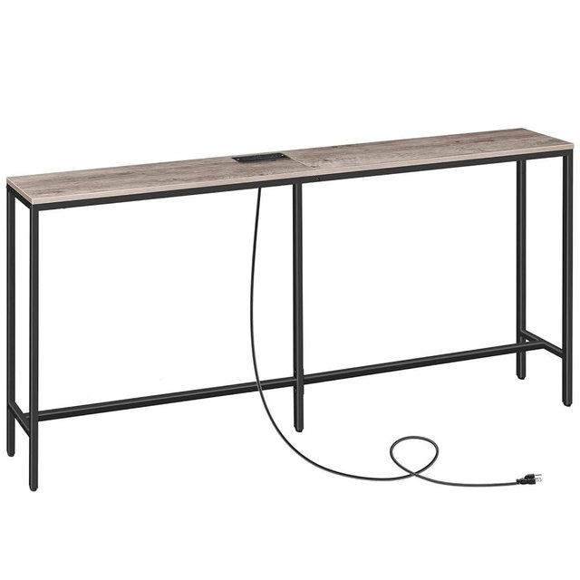 MAHANCRIS Console Table with Power Outlet, 70.9" Narrow Sofa Table, Industrial Entryway Table with USB Ports, Behind Couch Table for Entryway, Hallway, Foyer, Living Room, Bedroom CTHG18E01Z1