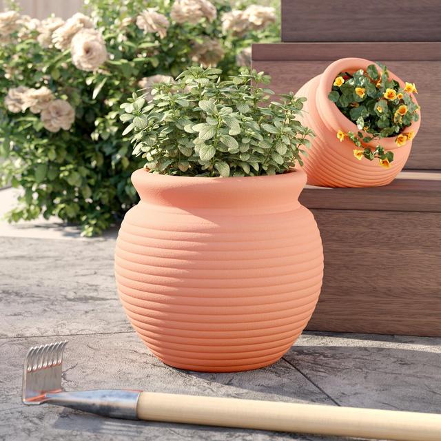 Agustin 2-Piece Terracotta Pot Planter Set
