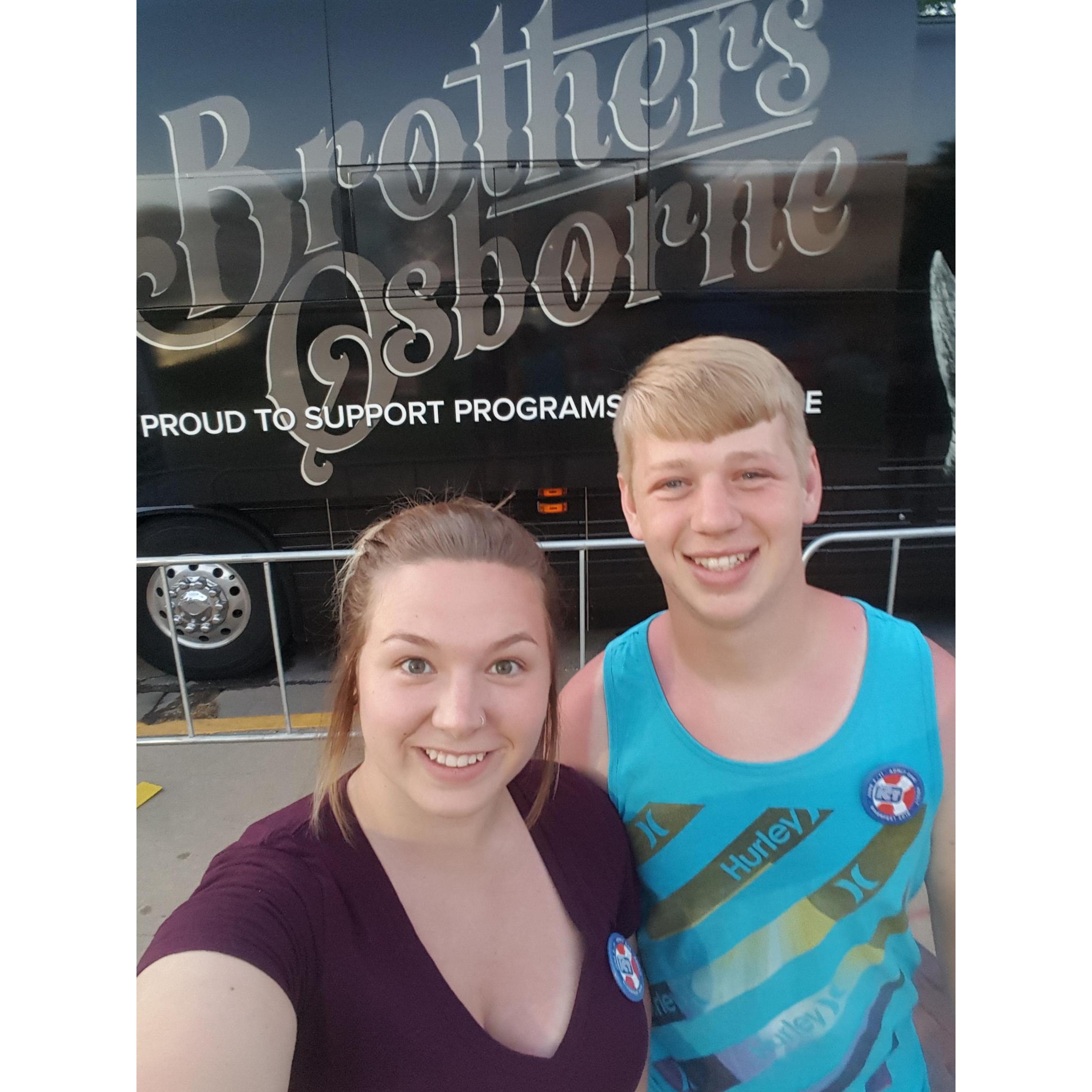 We accidentally met the band members right after this picture was taken! Brothers Osborne Riverfest Concert, Summer 2016