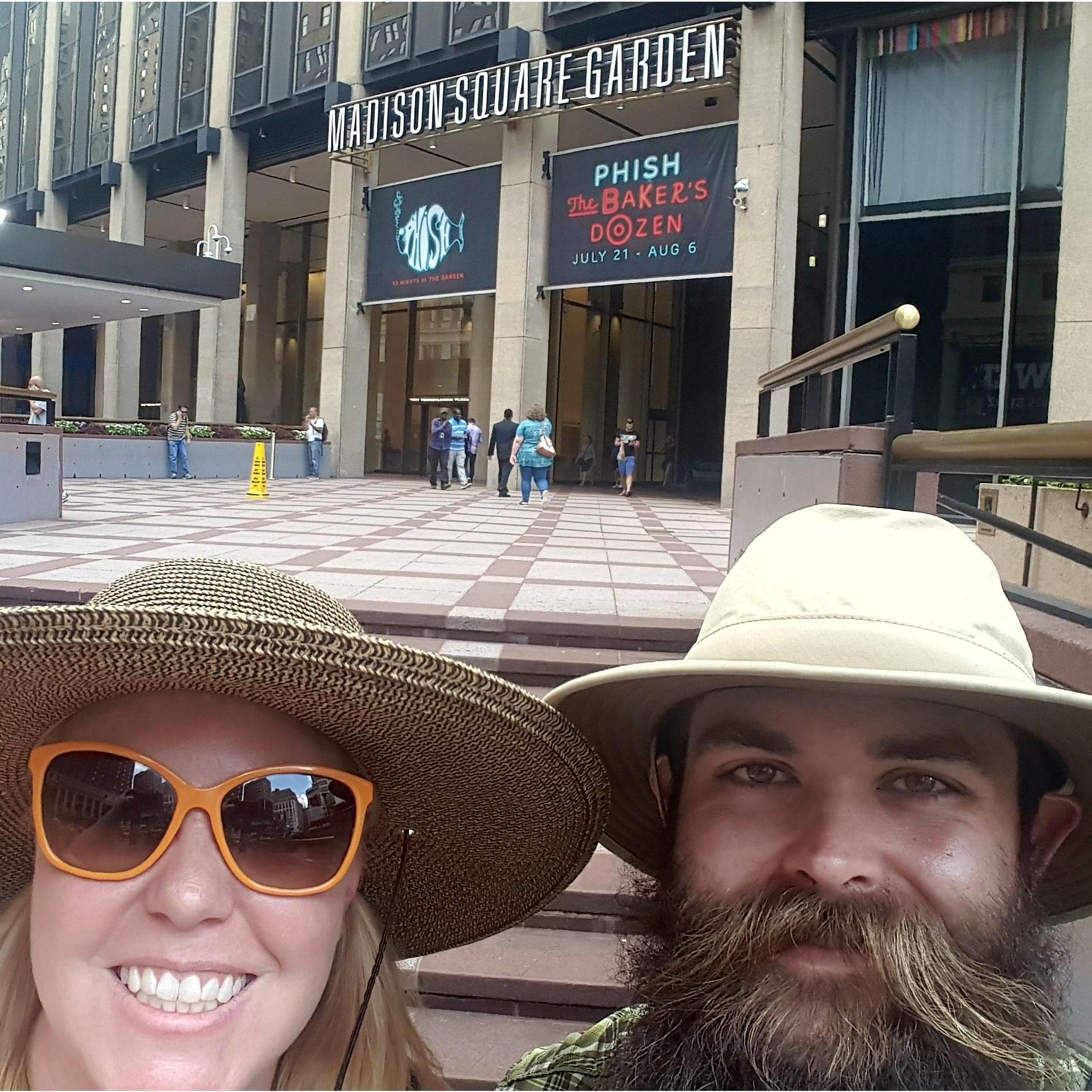 Phish Bakers Dozen MSG Run 2017. We look like we're on a safari in NYC but it was HOT!