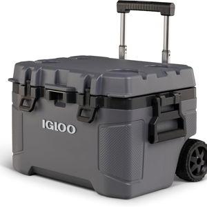 Igloo Trailmate 52Qt Wheeled Cooler, Insulated Hard Shell Ice Chest, Carbonite