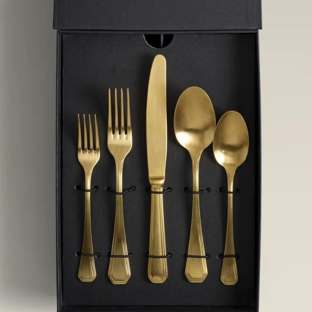 High Quality Gold Flatware Set