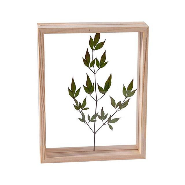 LONGWIN 6x8 Wood Picture Frames Double Sided Acrylic Plant Specimen Frame Dried Leaf Flowers Display Table Decoration