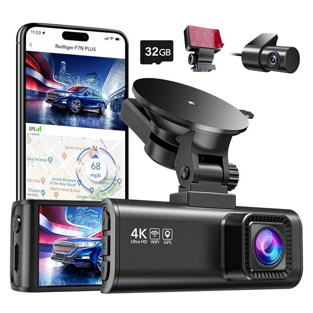 REDTIGER F7NP 4K Dual Dash Cam with 3M Mount