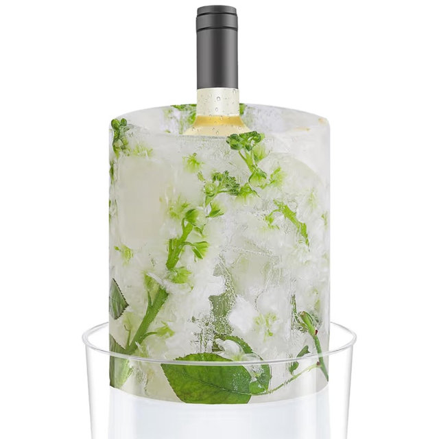 Ice Mold Wine Bottle Chiller,DIY Acrylic Ice Bucket for Cocktail Bar Party Wedding Festival Halloween Chirstmas Holiday Champagne Wine Whisky Beer Drink for Any Theme or Season,1 Pack