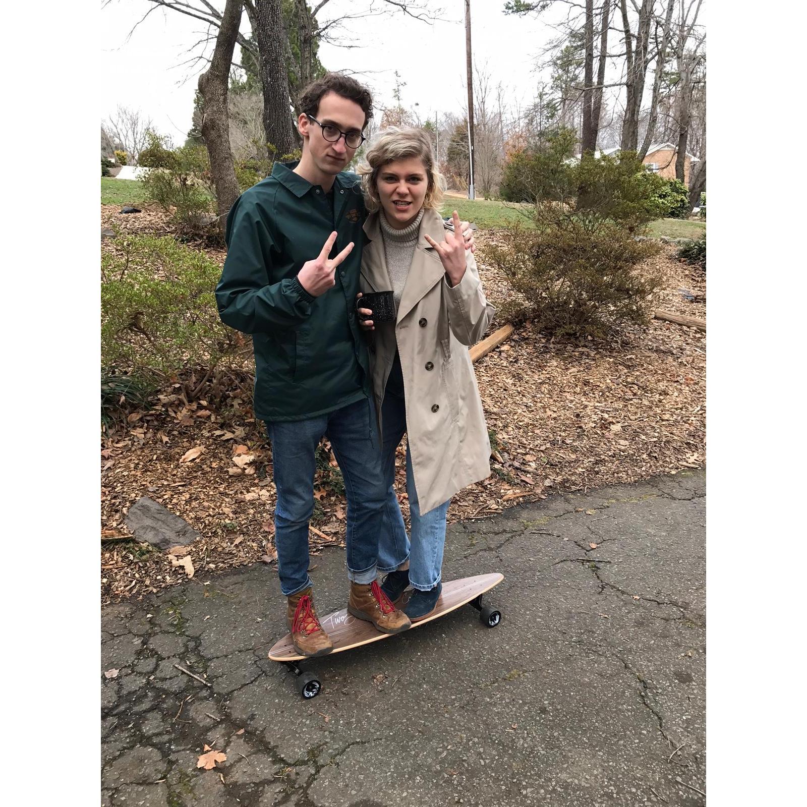 I (Tori) can't actually long board.