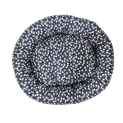 Hollywood Feed Mississippi Made-Donut Dog Bed - Cottonbelt Navy in X-Large