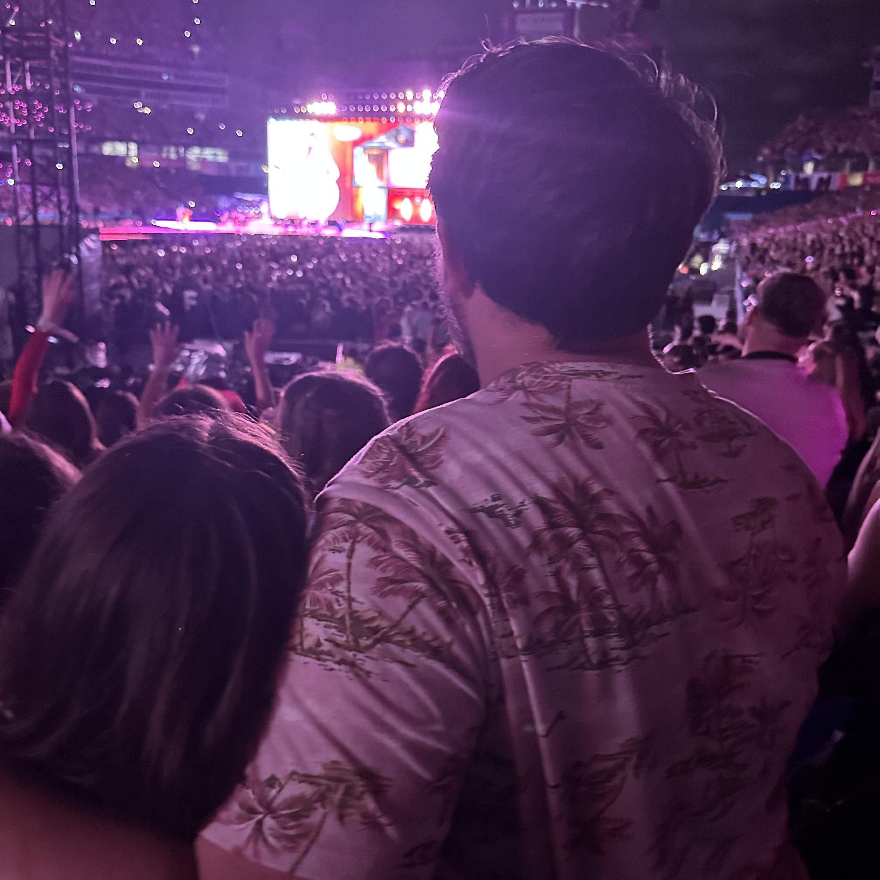 Listening to Lover at the Eras Tour in Nashville the night before we got engaged