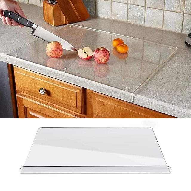 Acrylic Cutting Boards for Kitchen Counter, 2023 NEW Clear Cutting Board for Kitchen, Acrylic Anti-Slip Transparent Cutting Board with Lip for Counter Countertop Protector Home Restaurant (18x16 in)