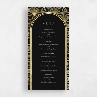 Black Wedding Menu - Hayden Foil