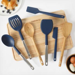 Prime 7-Piece Sillicone & Teak Wood Kitchen Tool Set