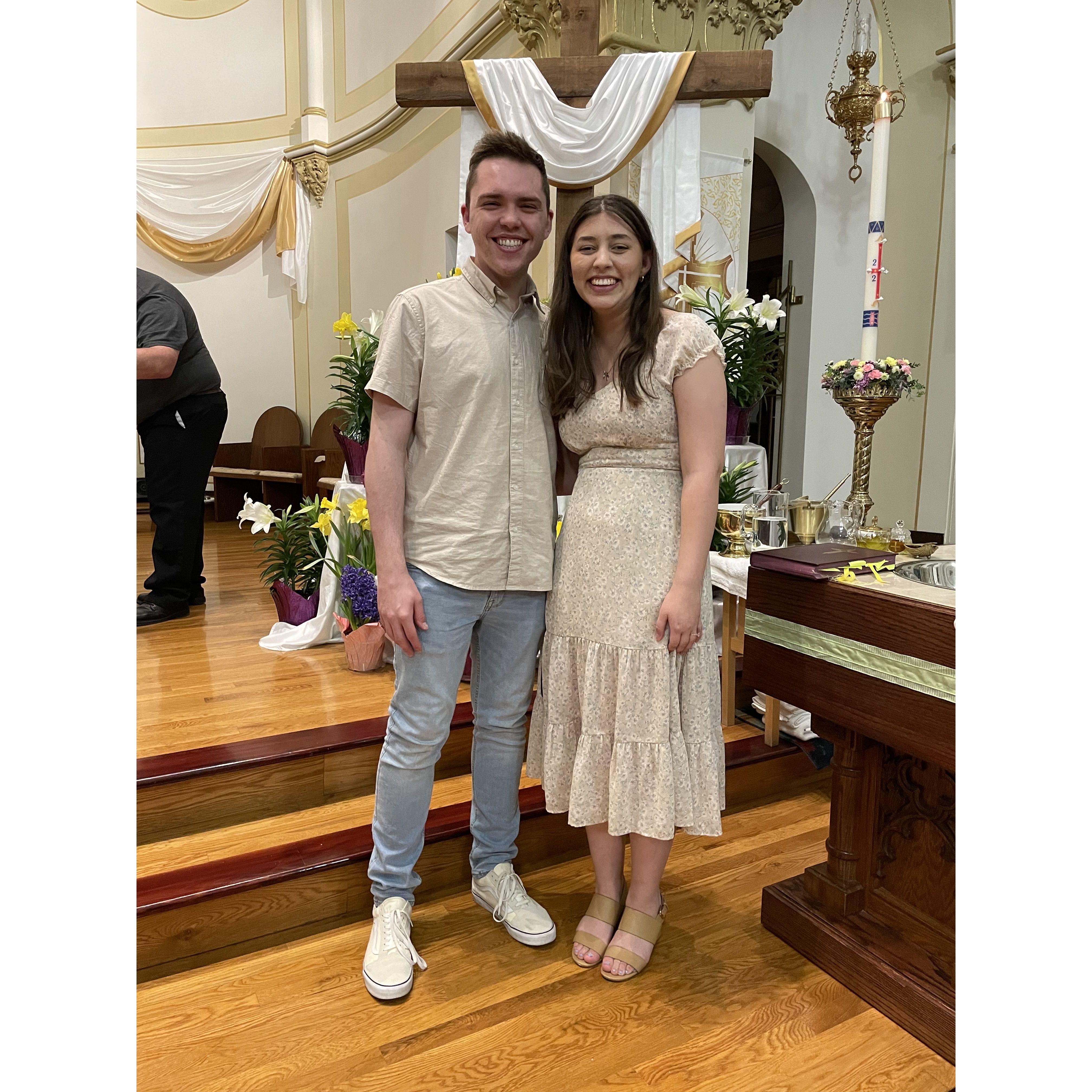 Lilly joined the Catholic Church at Easter vigil