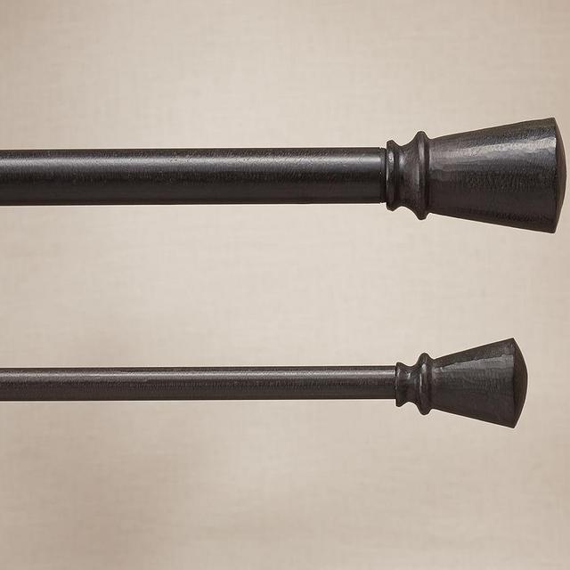 Cast Iron 1.25" diam. Curtain Rod Set, Medium, 48-88"