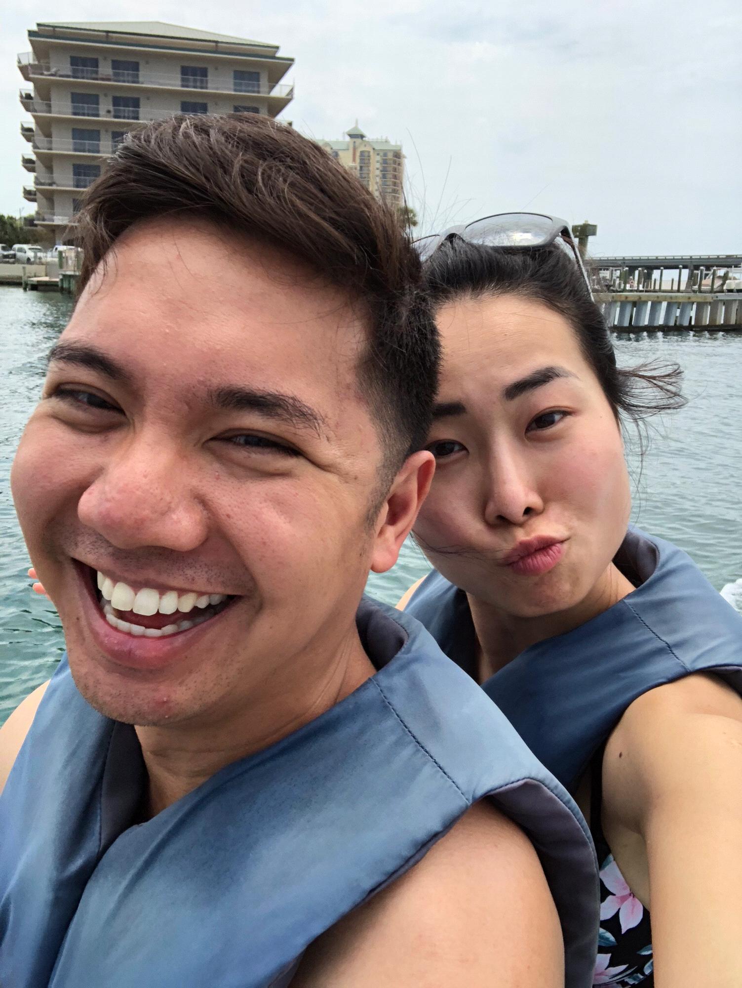 Jet Ski's at Destin. We jumped in the water a couple of times and thankful we didnt get bit by sharks