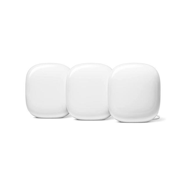 Google Nest WiFi Pro - Wi-Fi 6E - Reliable Home Wi-Fi System with Fast Speed and Whole Home Coverage - Mesh Wi-Fi Router - 3 Pack - Snow