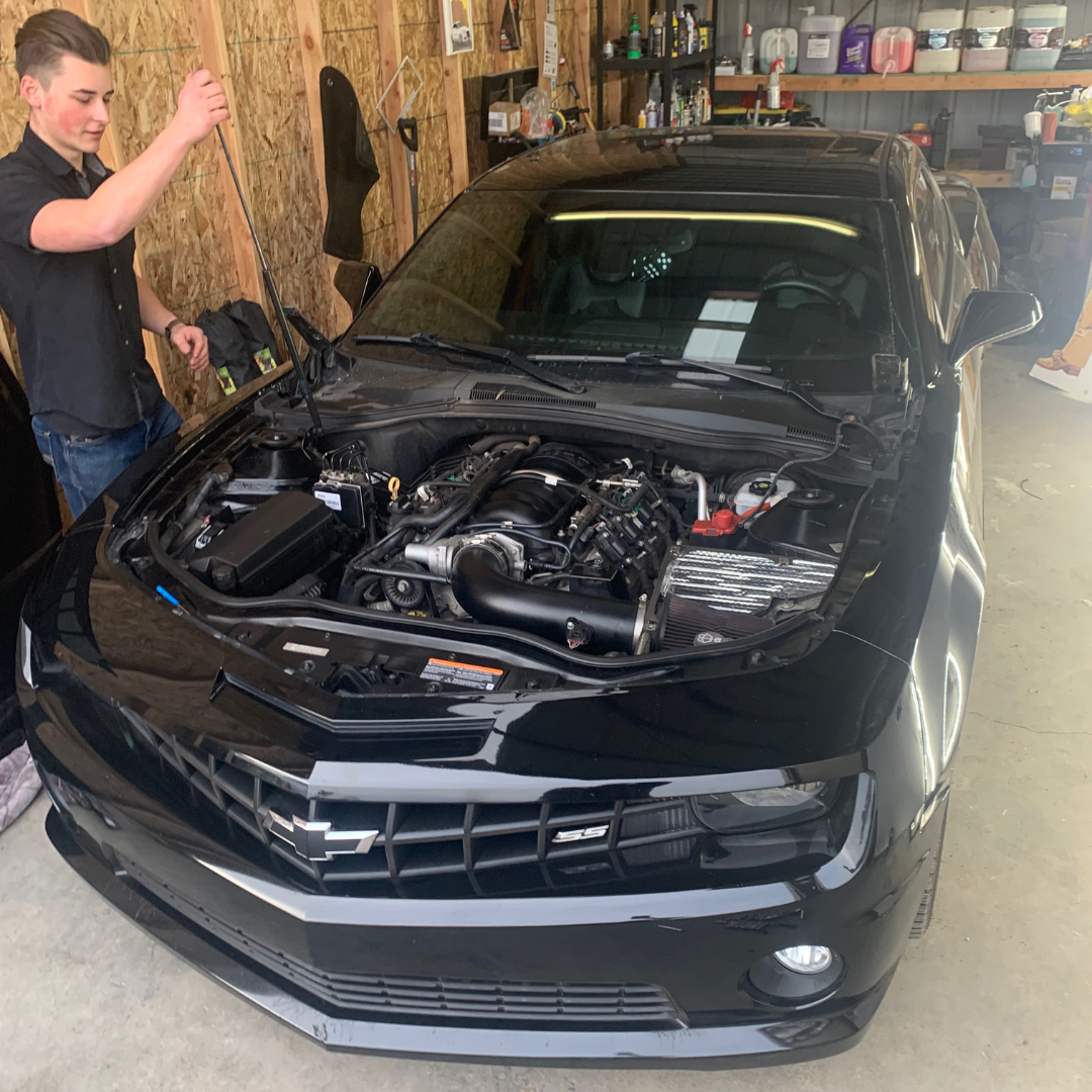 Ashtin suprised me and painted my new cowl hood for my car and helped me install it!