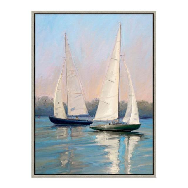 Crossing at Dusk Hand Embellished Framed Canvas Print